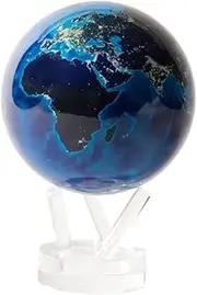 MOVA Globe Earth at Night 4.5" with Base, Solar Powered Rotating Globe No Need of Battery or Chord, Unique Gift and Decoration
