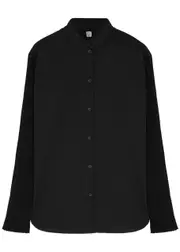 Totême Panelled Lyocell-blend Shirt - Black - 38 (UK10 / S) 38 (UK10 / S)