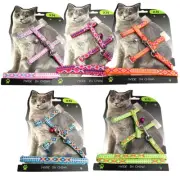 Escape Proof Cat Harness Adjustable Nylon Kitten Pet Walking Vest with Leash