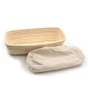 Brunswick Bakers Rectangular Rattan 30cm Banneton w/ Lining Sourdough Basket