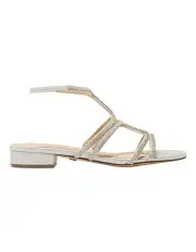 [NINA] Sharyn Sandals in Silver Shimmer Suedette