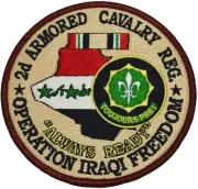 2nd Armored Cavalry Operation Iraqi Freedom Patch