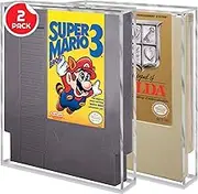 Acrylic Display Protector compatible for Nintendo NES Game Cartridge - 4MM Thick, Anti-Dust, Anti UV, and Acid-free Clear Game Storage, NES Video Games Protector by EVORETRO (Pack of 2)