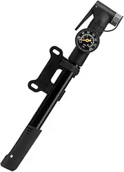 Portable Bicycle Pump with Gauge Aluminum Alloy Hand Tire Air Inflator Fit for MTB Road Bike Car Scooter Schrader Presta Valve AV FV