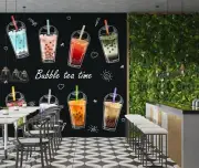 3D Bubble Tea Time A6282 Business Wallpaper Wall Murals Self-adhesive Commerce