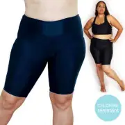Ladies Knee High Chlorine Resistant Swim Shorts/Pants reg/plus size 10-26 Women