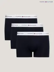 Tommy Hilfiger Blue/White Tommy Hilfiger Blue Signature Essential Trunks 3 Pack (Q76782) | $90