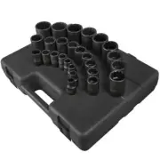 SUNEX 2826 26 Pc 1/2" Dr 12 Pt Metric Socket Set NEW