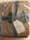 West Elm European Flax Linen Duvet Cover & Shams (Amber w/ Stripes) - Queen/Full