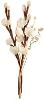 Trmbacy Reed Diffuser Stick, Handmade Sola White Rose Wood Flower Diffuser, with Rattan Sticks, for Room Fragrance & Home Decoration…