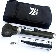 ENT Fiber Optic Otoscope Set - Ear Diagnostic Scope LED light Illumination Medical Examination Kit (Black Mini Otoscope)