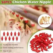 50Pcs Chicken Turkey Water Nipple Drinkers Poultry Duck Hen Bird Drinking Feeder