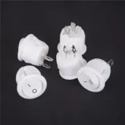 5X Mini Round White 2 Pin Terminal SPST ON-OFF Rocker Switch Snap-in 20mm"12V&ex