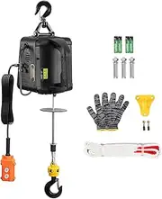 VEVOR 2-in-1 Electric Hoist Winch, 500 kg Lifting Capacity, 1500W Portable Power Winch Crane, 7 m Lifting Height, 4 m/min with Wired Remote Control, for Garage, Warehouse, Factory Lifting & Towing