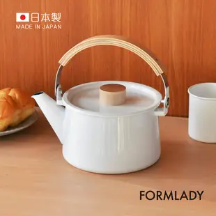 日本FORMLADY 小泉誠 kaico日製原木柄琺瑯茶壺-1.45L (IH爐可使用)