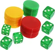 SOPOTUTU 1 Set Portable Dice and Chips Set Chips Dice Fun Game Supplies for Parties and Gatherings Lightweight Wear Resistant Game Prop for Travel and Classroom Activities