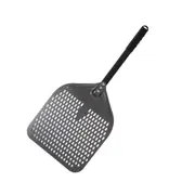 Anygleam Pizza Shovel 33 cm x 74cm Dark Grey for Perforated Peel with Metal Handle Oven Turning Baking Accessory