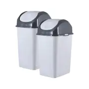 Small 2.5 Gallon Plastic Trash Can with Swing Top Lid, Compact Slim Waste Bin fo