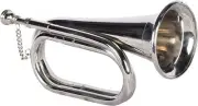 Bugle Brass Military Army Cavalry Style Horn Silver Color