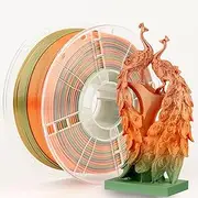 LVVJ3D 3D Printer Filament, Silk Rainbow PLA Filament 1.75mm, Dimensional Accuracy +/- 0.03 mm, Macaron Rainbow PLA 1kg/Spool