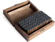Alphabet Letters Stamps- Wooden Rubber Alphabet Letter Multipurpose Number Stamps Stamper Seal Set in a Wooden Box Case Set of 70pcs