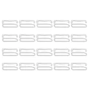 40 Pcs 15mm 9 Shape Bra Strap Hooks, Adjustment Slide Bra Strap Clips, Silver