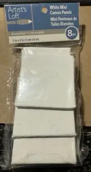 White Mini Canvas Panels 2" x 2" 8PK
