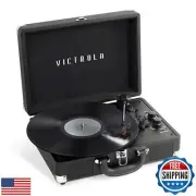 Victrola Journey+ Bluetooth Suitcase Record Player, Black (VSC-500SB-BLK)