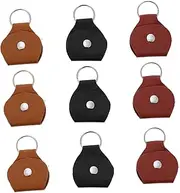Totority Sturdy Alloy Guitar Pick Holder 9pcs Pu Guitar Picks Bag Easy to Install Keychain Accessory for Musicians