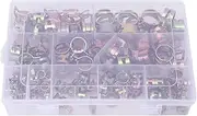Grcfumo 100pcs Spring, Gear Hose Clamps, Clips Clamps Assortment Kit for Air Hose Water Pipe Automotive Fuel Line