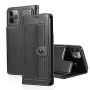 For Apple iPhone 11 Pro 5.8 Case SupRShield Luxury Wallet Leather Flip Magnetic Stand Case Cover (Black)