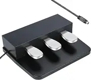 Portable 3-Pedal Unit For Electric Pianos Keyboards, Soft & Sostenuto & Damper Sustain Pedal, Anti-Slip 3 Pedal Board Compatible With Yamaha P85 P95 P48 P105 P115 Digital Pianos Keyboards (Black)