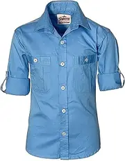 [GILLSONZ] DS55 Children's Party Leisure Student Shirt Long Sleeve 100% Cotton