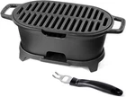 Mini 100% Cast Iron Hibachi Grill, Tabletop Small Portable Charcoal Grill for Ou
