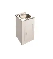 390*500*870mm 30L Compact 304 Stainless Steel Mini Laundry Tub with Metal Cabinet
