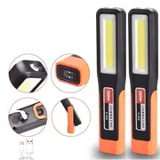 2x Portable COB LED Work Light USB Rechargeable Magnetic Torch Lights Waterproof