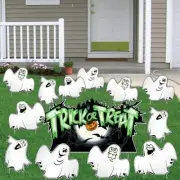 Trick-or-Treat Ghosts Halloween Lawn Decoration set of 12 - FREE SHIPPING