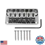 78MM Metal Fixed Hardtail Saddle Bridge Top Load Guitar Tailpiece for 6 Strin