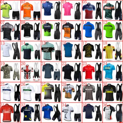 Men Retro Team Cycling Jersey Suit Summer Short Sleeve Bike Shirt Bib Shorts Set