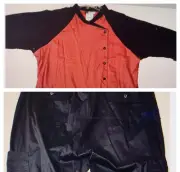 CU Chef Uniforms Light Pocket 3/4 Sleeve Snap Button & Pants Pull String XXL NWT