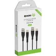 Moki Life TypeC 90cm Cables Twin Pack 90cm 2 pack