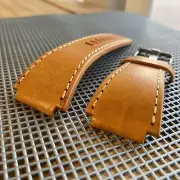 24mm Dk ORANGE Bell & Ross Leather Watch Strap TAN BR01 BR03 MEDIUM130mm X 70mm