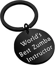 [FEELMEM] Teacher Gift Zumba Teacher Appreciation Gift World's Best Zumba Instructor Black Keychain Dance Jewelry for Dance Teacher Zumba Teacher