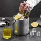 Wine Kitchen Bar Beer Ice Cube Container Ice Bucket With Tongs And Lid Cooler