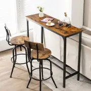 Costway120 x 40 cm Industrial High Bar Table for Kitchen & Cafe & Pub