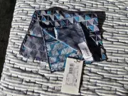Brand New W Tag 100% SilkArmani Handkerchief Two Tone Blue Teal Made In ITALY
