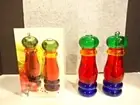 OLDE THOMPSON RAINBOW SALT PEPPER SHAKERS MILL ACRYLIC SPICE RANGE SET NIB!!!!!!