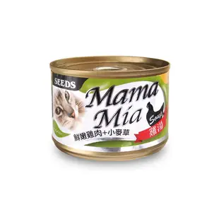 [24罐/箱]SEEDS-MamaMia雞湯貓罐-雞肉+小麥草170g(80040578-24 (9折)