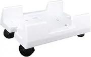 Computer Host Rack with Movable Pulley Bracket White CPU Holder for Under Desk Mount Removable Design Easy Installation Smooth Edges Structure