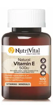 Nutrivital Natural Vitamin E 500iu | 100 capsules